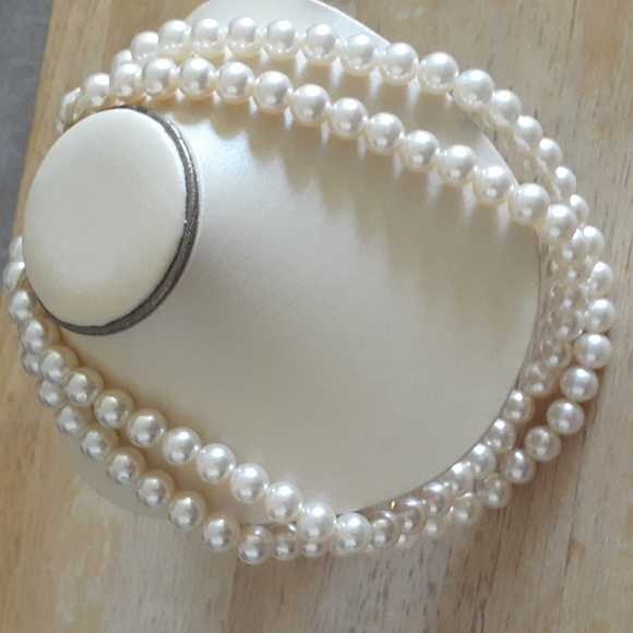 Classy Vintage Double Strand Pearl Necklace S132 - Picture 12 of 13